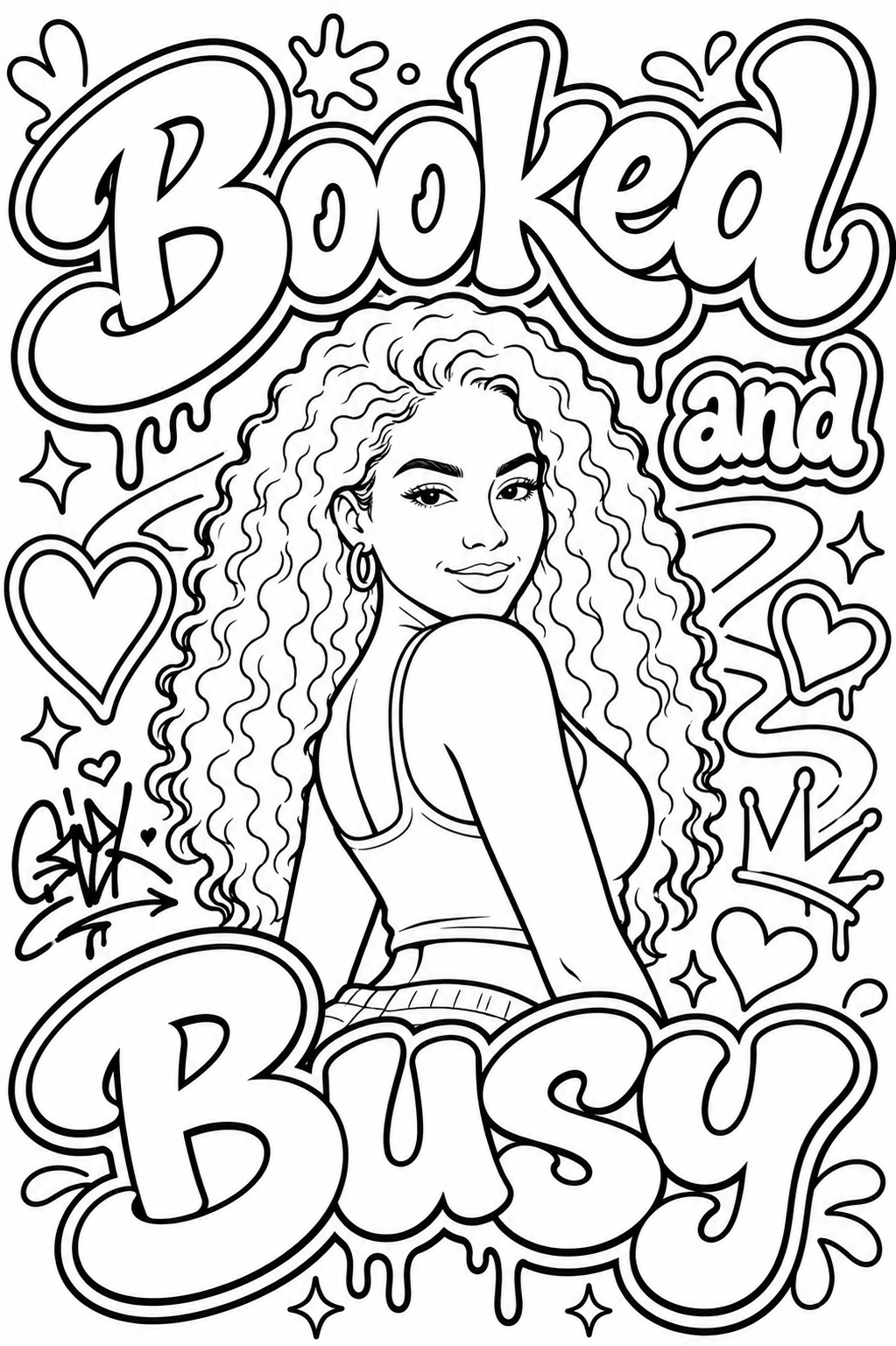 Booked and Busy coloring page
