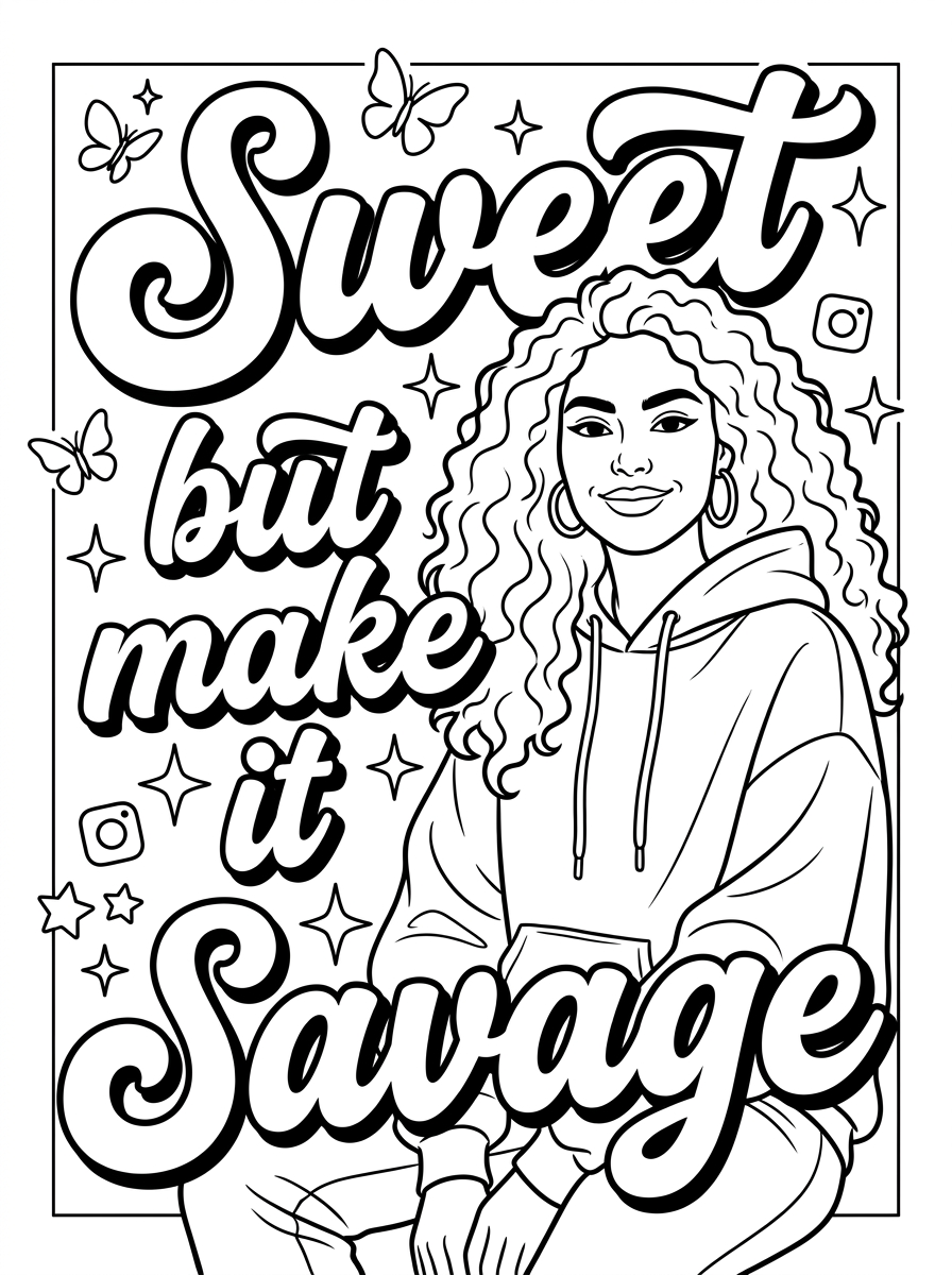 Sweet But Make It Savage coloring page